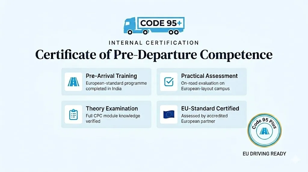 Code 95 Plus internal certificate of pre-departure upskilling